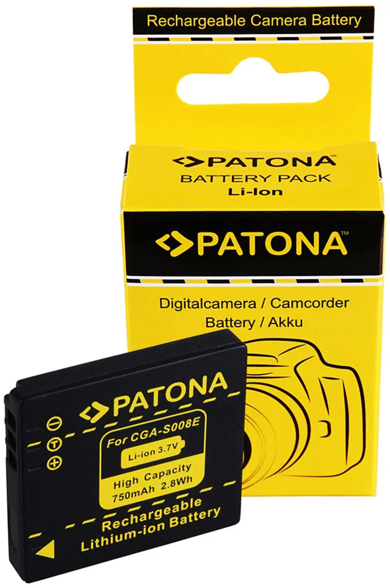 Patona Accu voor Panasonic DMC-FX30 / CGA-S008E - 750mAh - afbeelding 6 van 6