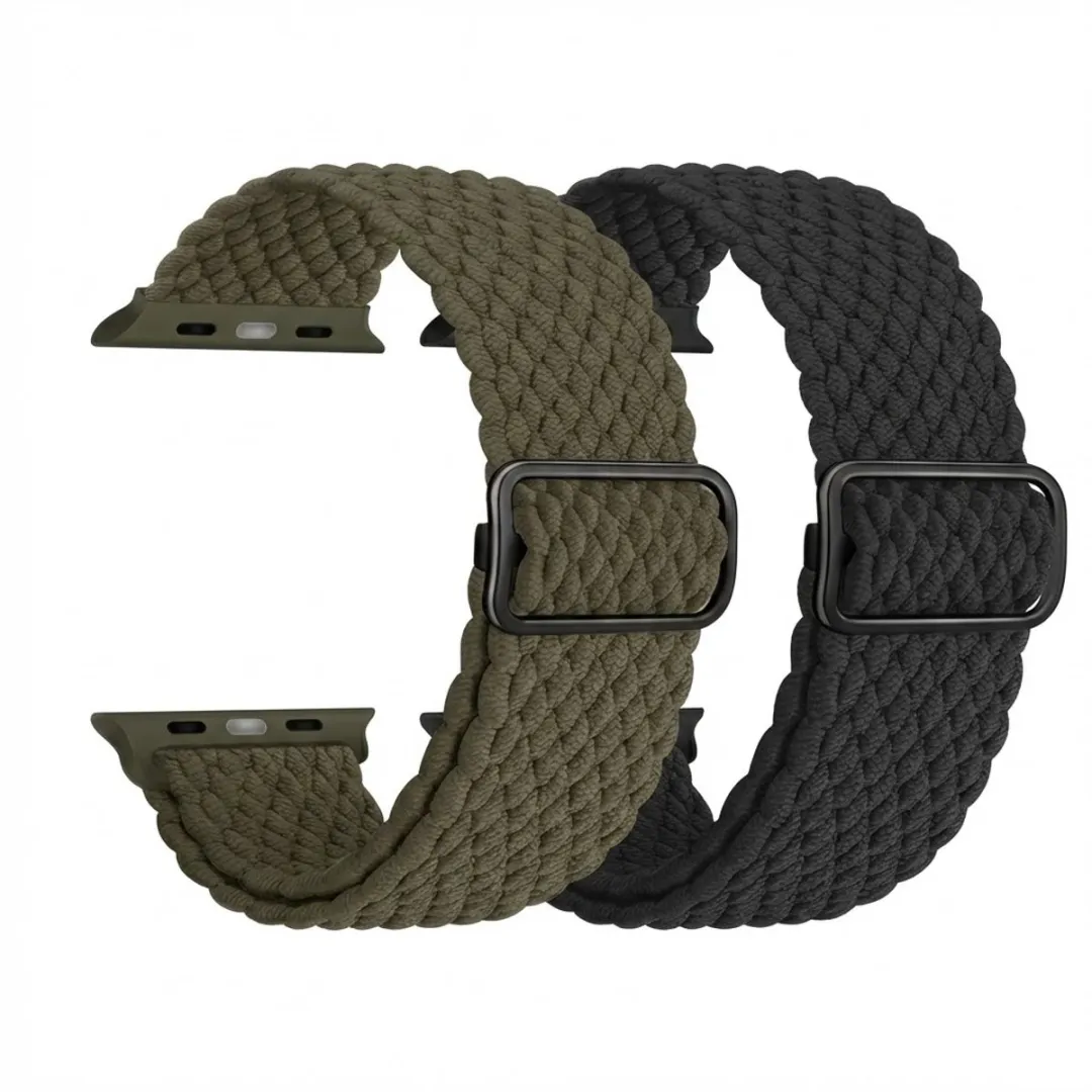 NUVEX Groen-Zwart Nylon Horlogeband