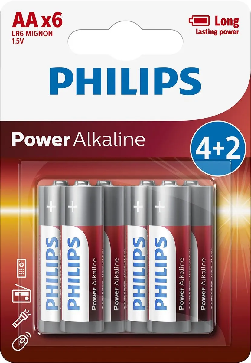 Philips Power Alkaline AA Batterijen