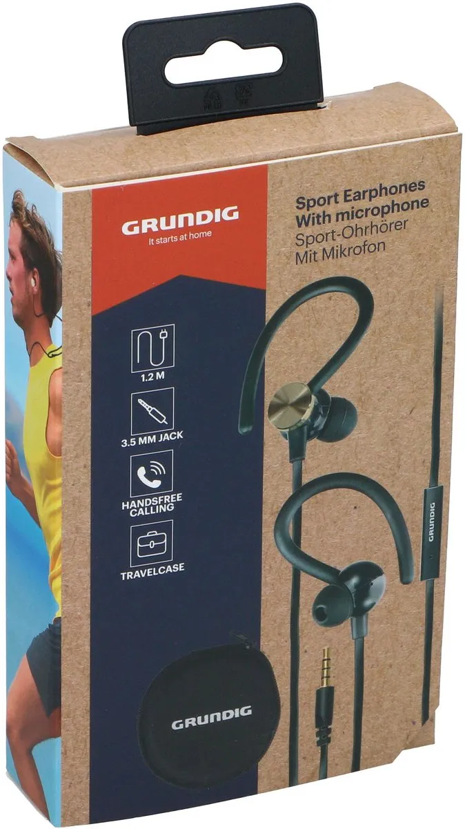 Grundig Sport Oortelefoons 120cm - 42g - Zilver/Goud