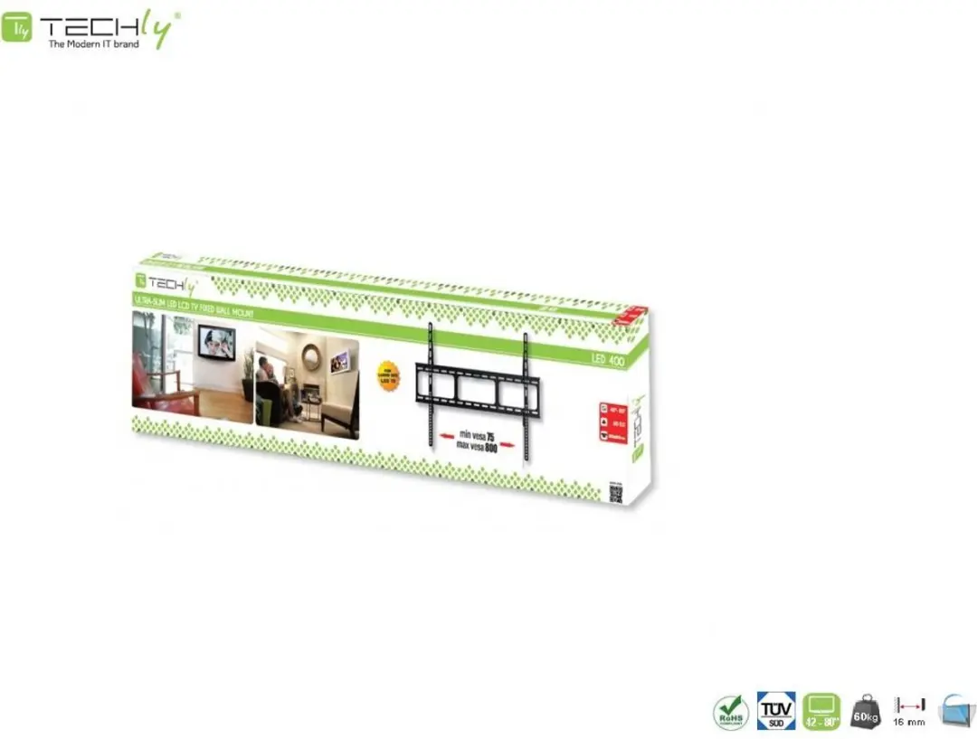 Techly ICA-PLB 860 TV-beugel 42-80 inch - Zwart - afbeelding 5 van 6