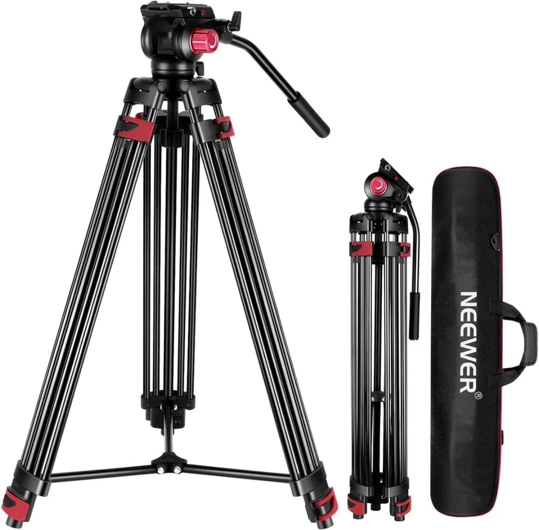 NEEWER 200 cm videostatief, robuust camerastatief van aluminiumlegering met 360�