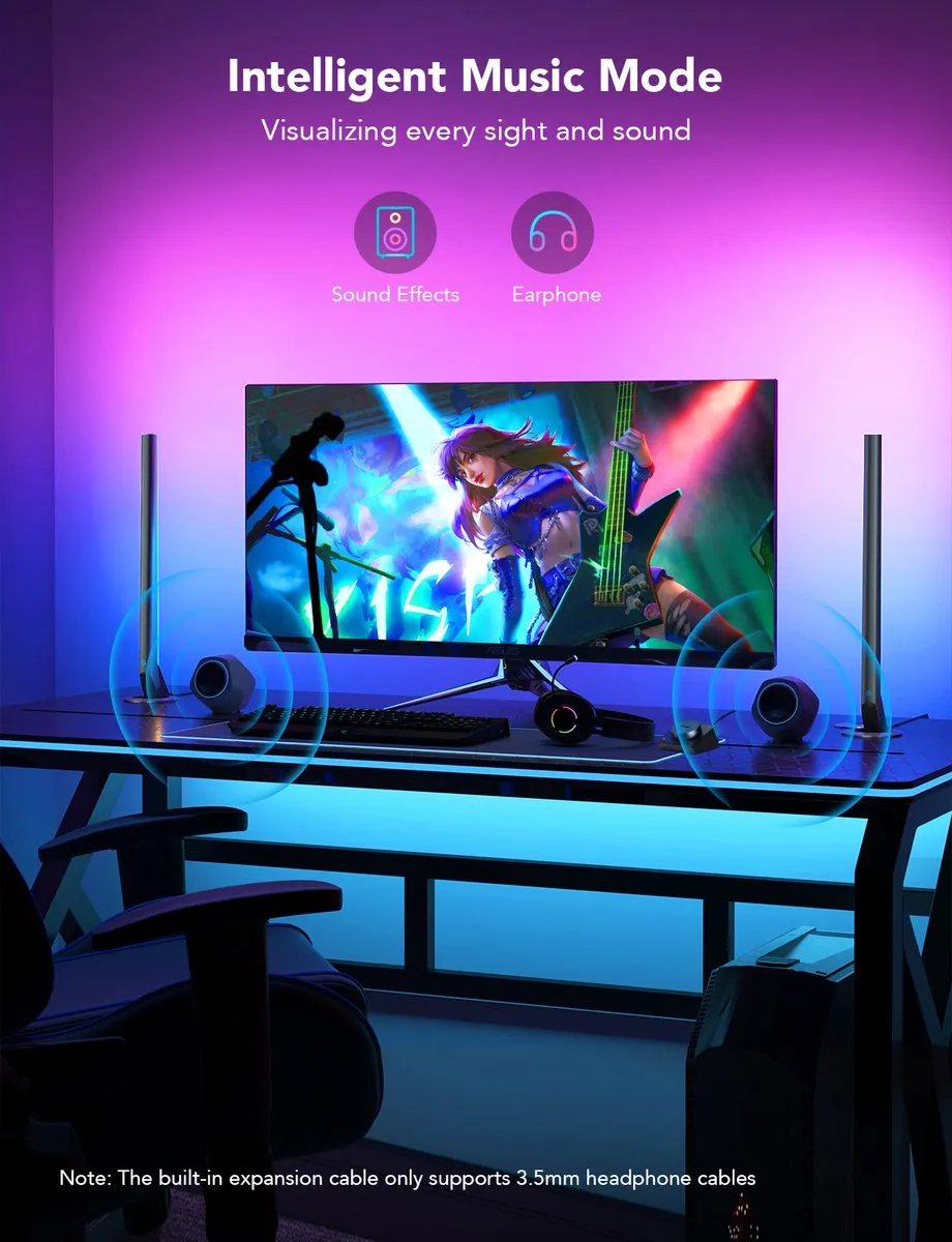 Govee Smart Gaming Light Bars RGBIC - 2 Stuks - Zwart
