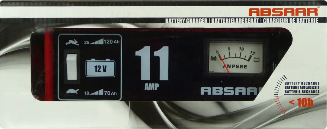Absaar Acculader 12V 11A 18-120Ah - Rood - afbeelding 2 van 2