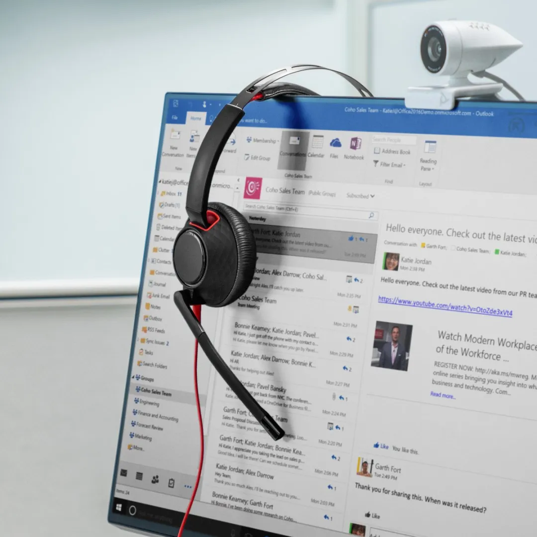 HP Poly Headset Blackwire C5220 Stereo USB- On Ear headset Computer Stereo Zwart Noise Cancelling