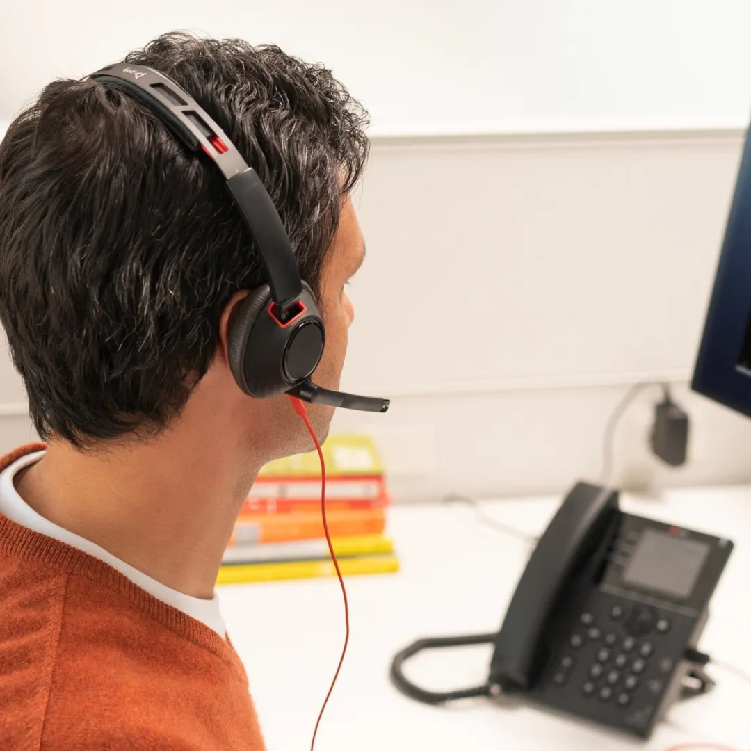 HP Poly Headset Blackwire C5220 Stereo USB- On Ear headset Computer Stereo Zwart Noise Cancelling