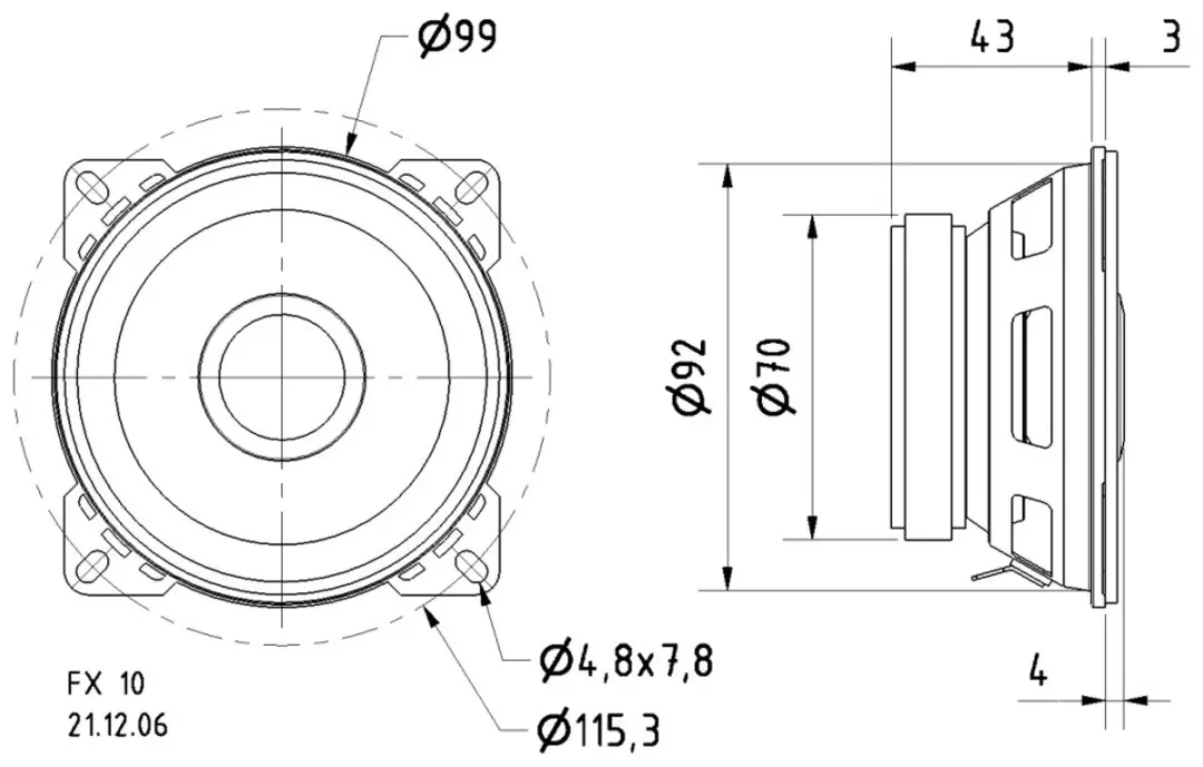 Visaton FX 10 VS-FX10/4 Coaxiale Luidspreker - 4 Ohm - afbeelding 4 van 4