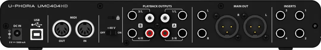 Behringer U-Phoria UMC404HD USB-Interface - 4 in/4 uit - Zwart - afbeelding 2 van 2
