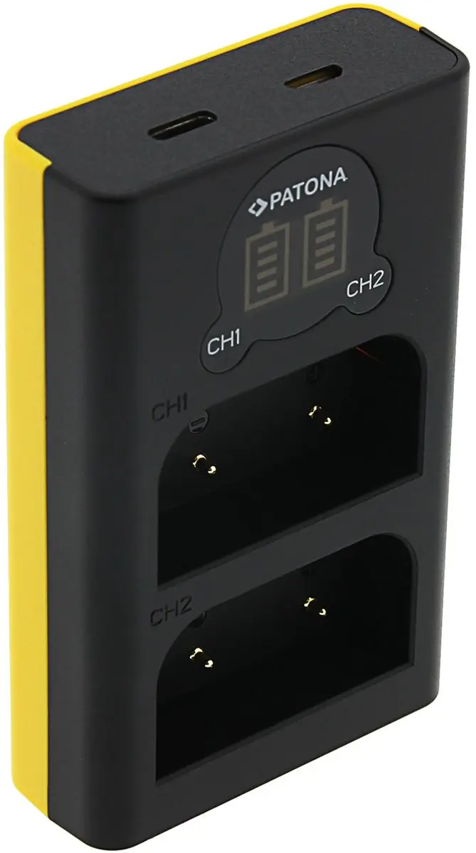 Patona Dual LCD USB Lader voor Olympus BLX-1