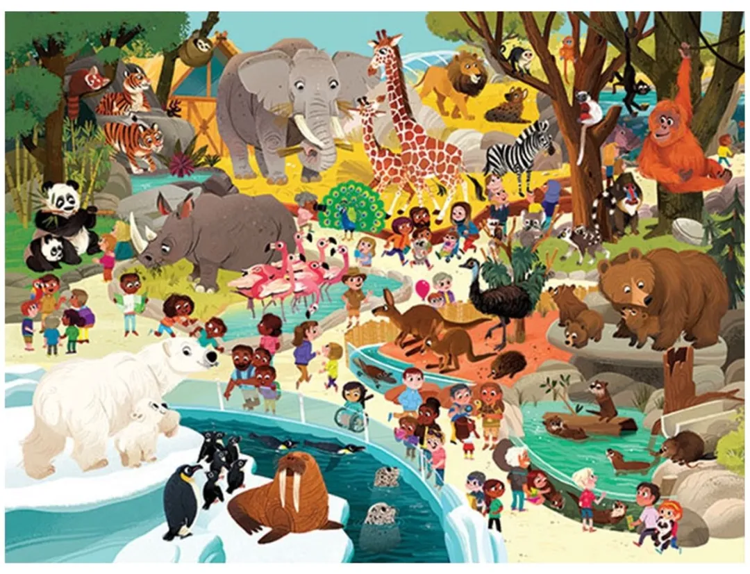 Crocodile Creek Olifant Puzzel Zoo - 48 Stuks Multicolor