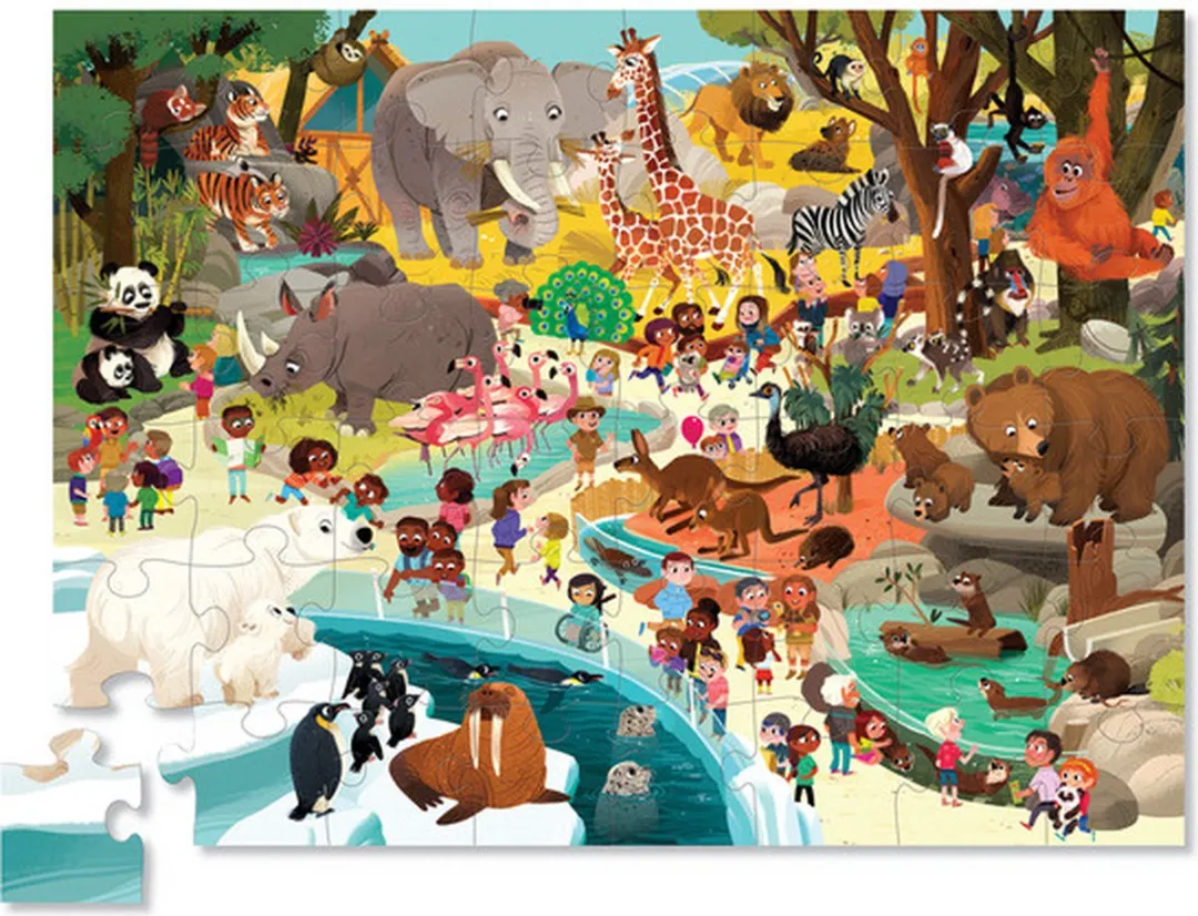 Crocodile Creek Olifant Puzzel Zoo - 48 Stuks Multicolor