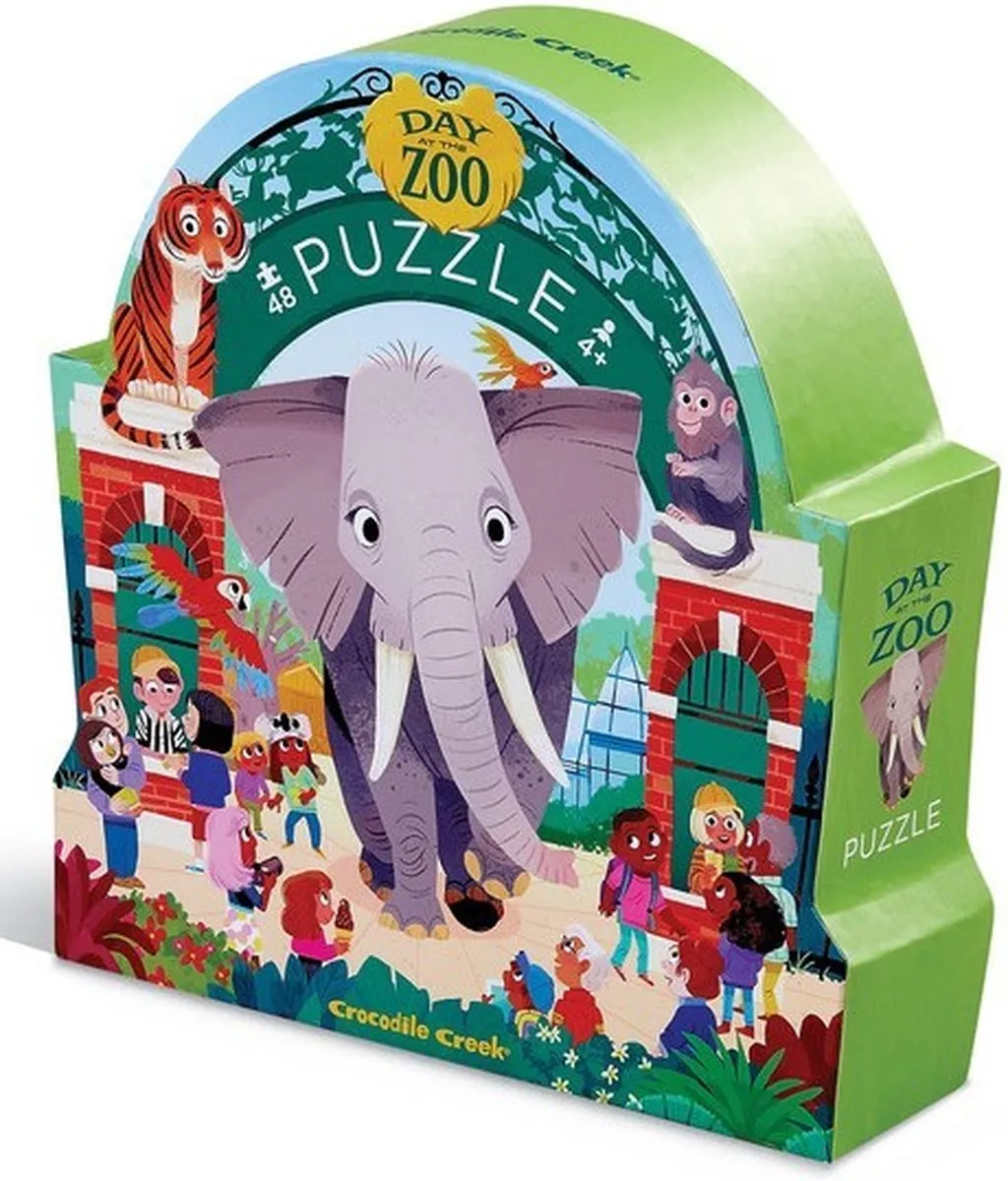 Crocodile Creek Olifant Puzzel Zoo - 48 Stuks Multicolor