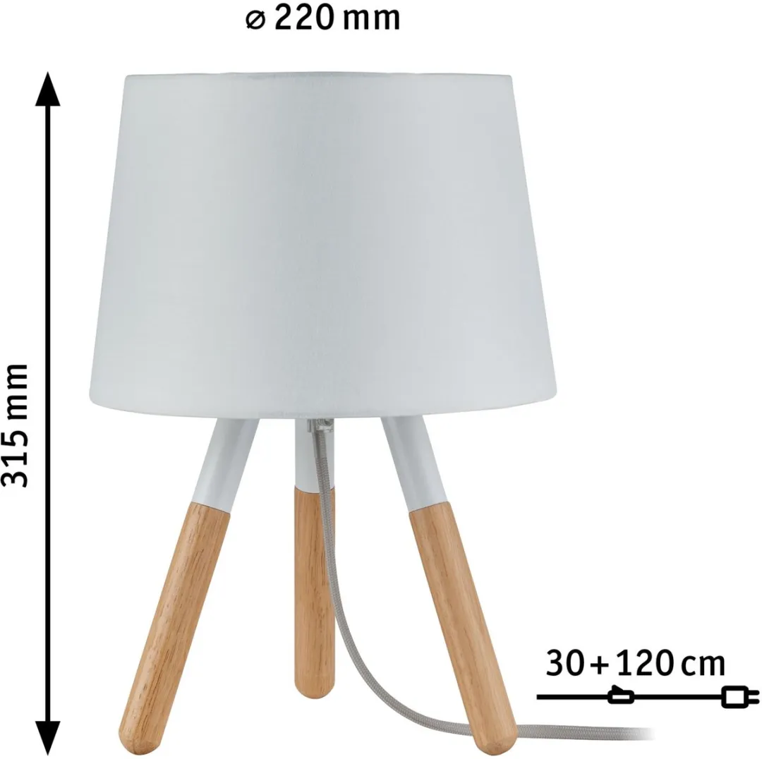 Paulmann Neordic Berit LED Tafellamp - Hout/Wit