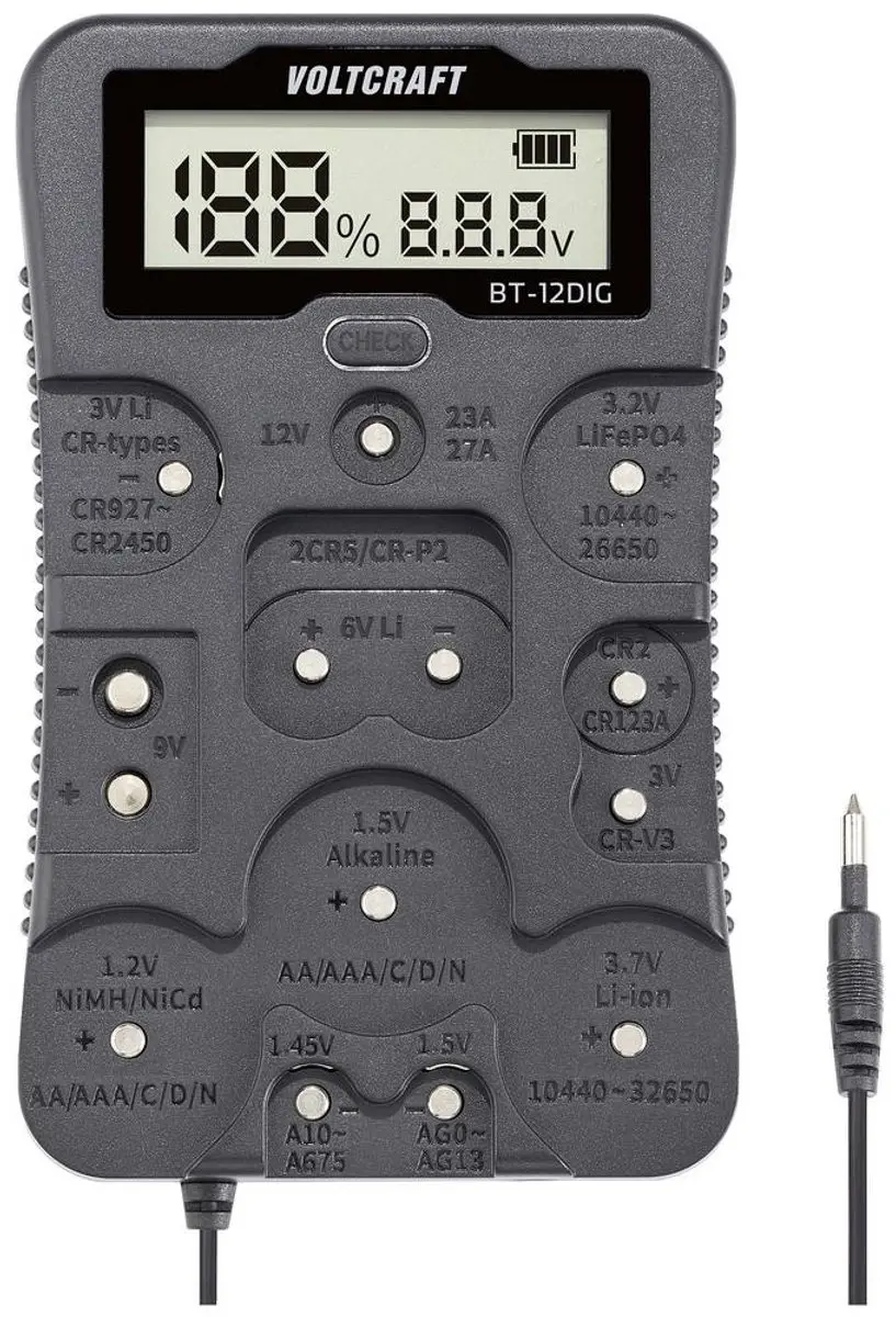 Voltcraft BT-12DIG Batterijtester