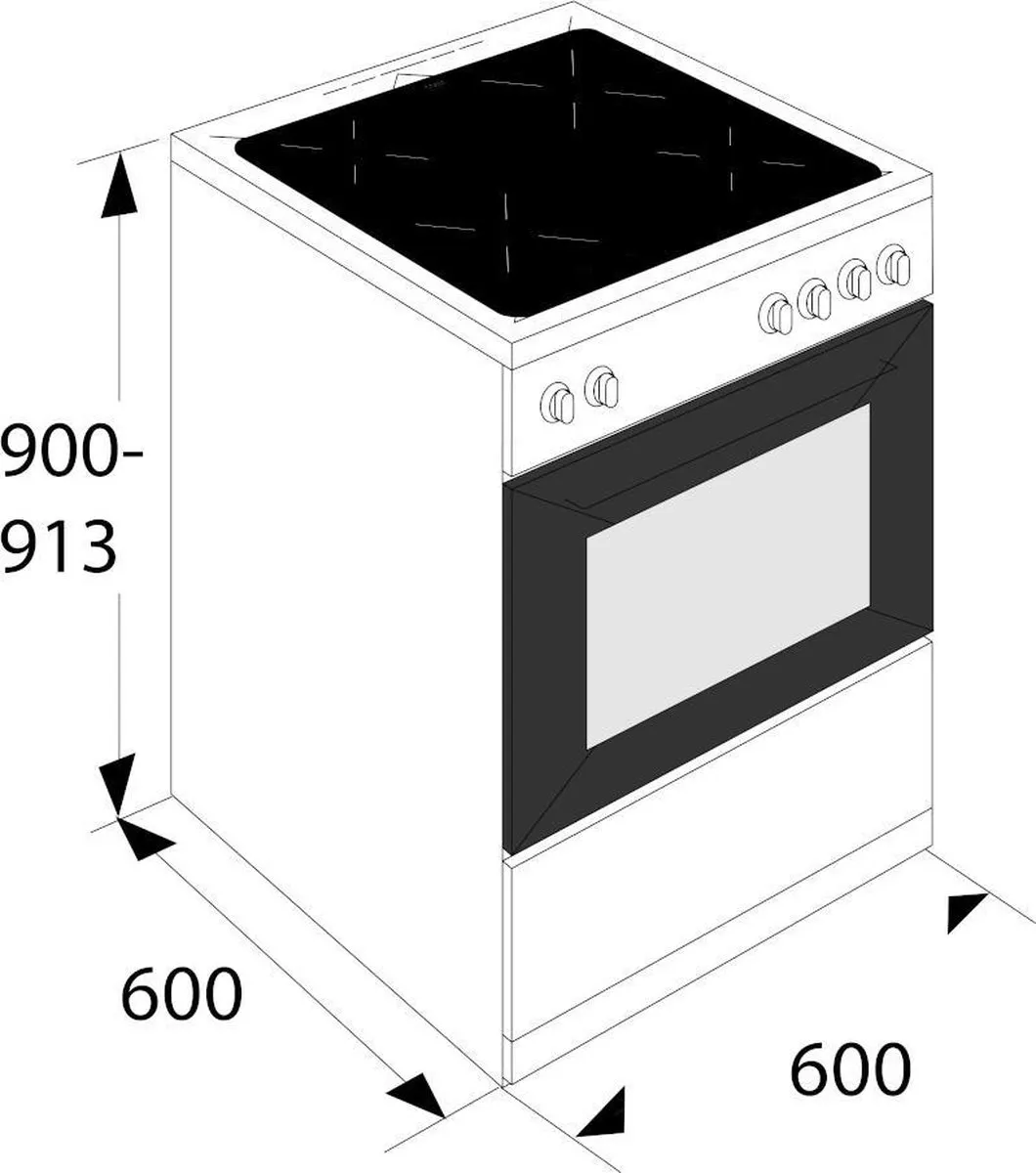 Etna FIV560ZWA Vrijstaand Inductiefornuis 60cm - 2-fasen 7,6kW