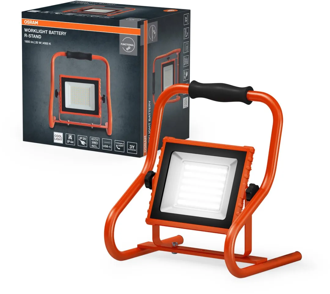 Osram LED Worklight Battery R-Stand 20W 4000K - Oranje