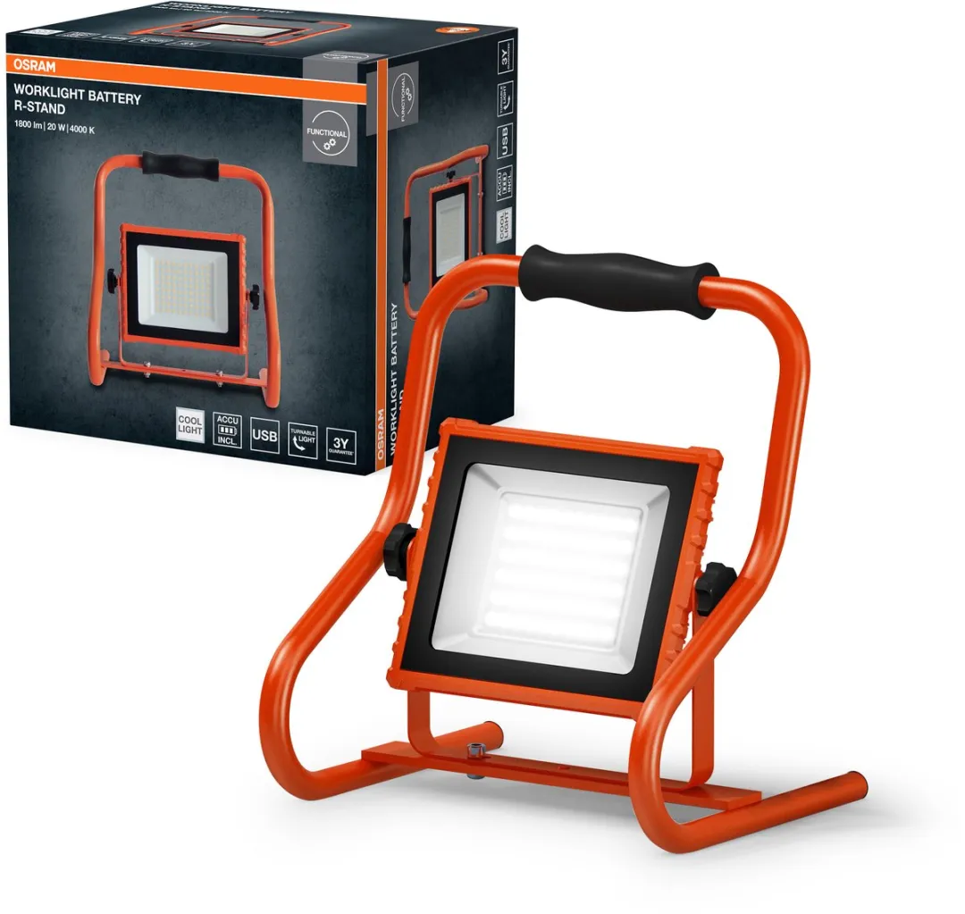Osram LED Worklight Battery R-Stand 20W 4000K - Oranje