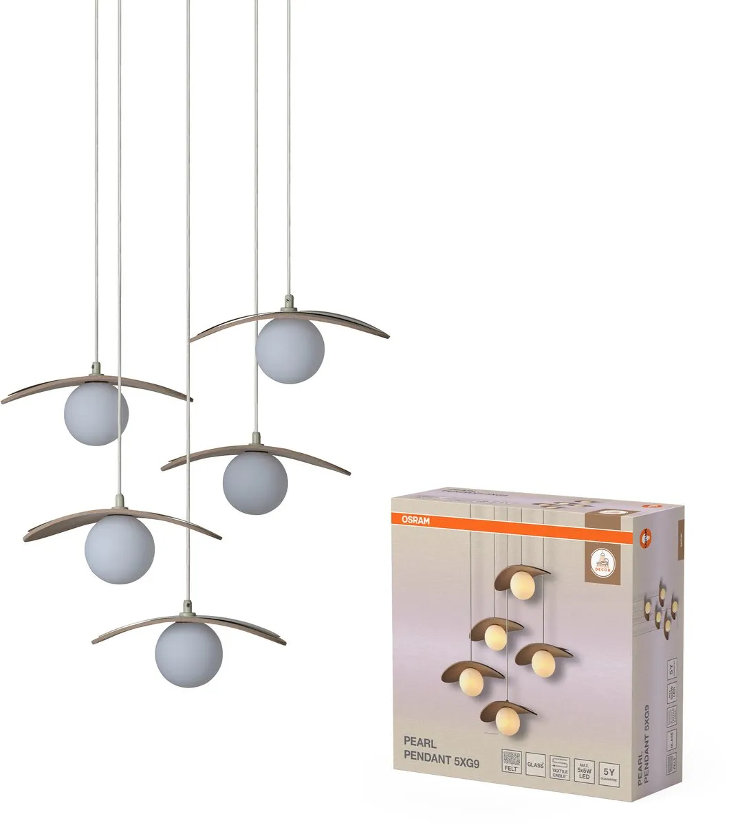 Osram Decor Pearl Hanglamp 5x G9 - Beige