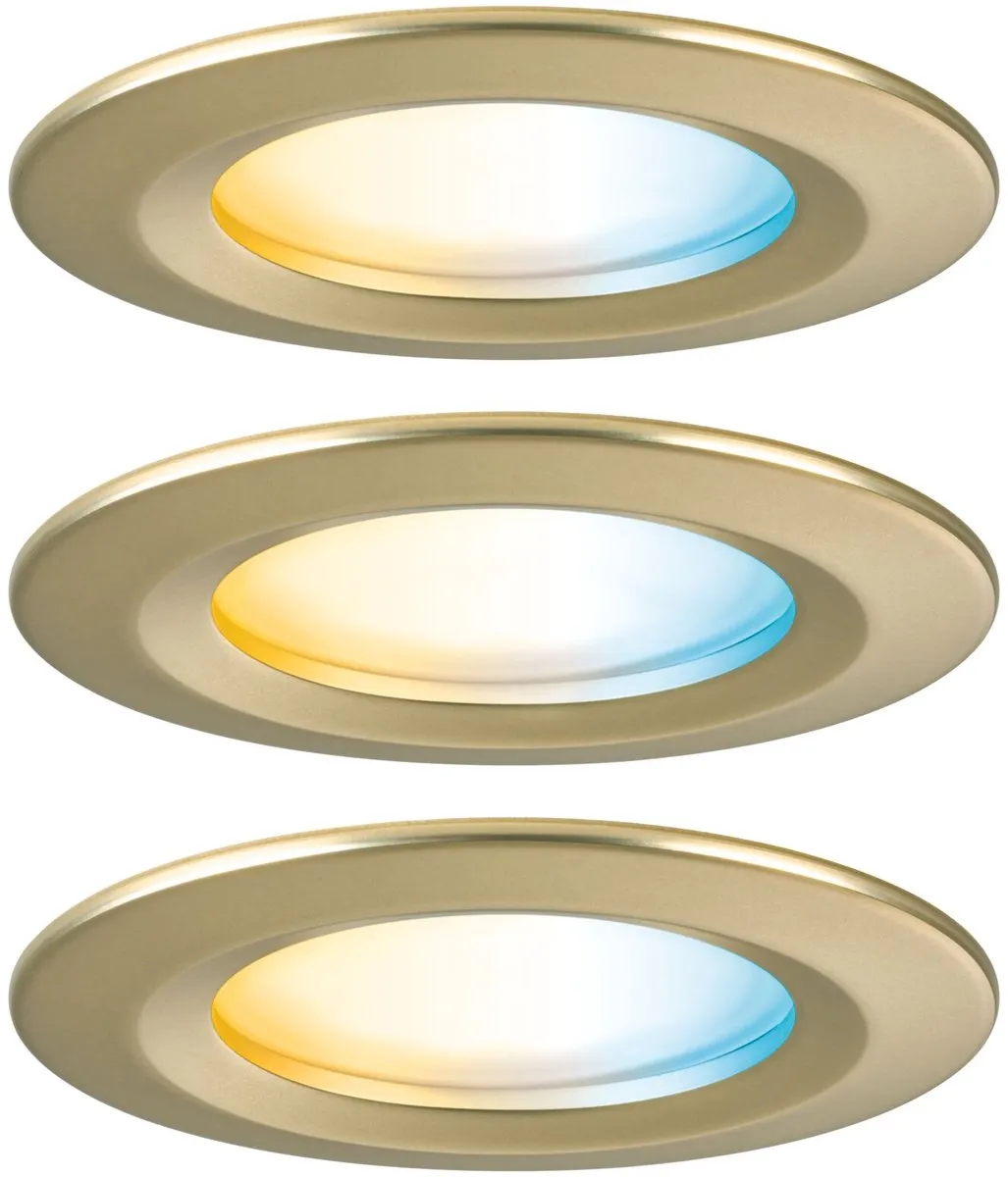 Paulmann Nova Coin LED Inbouwlamp 3x6W 530lm Tunable White - Goud mat