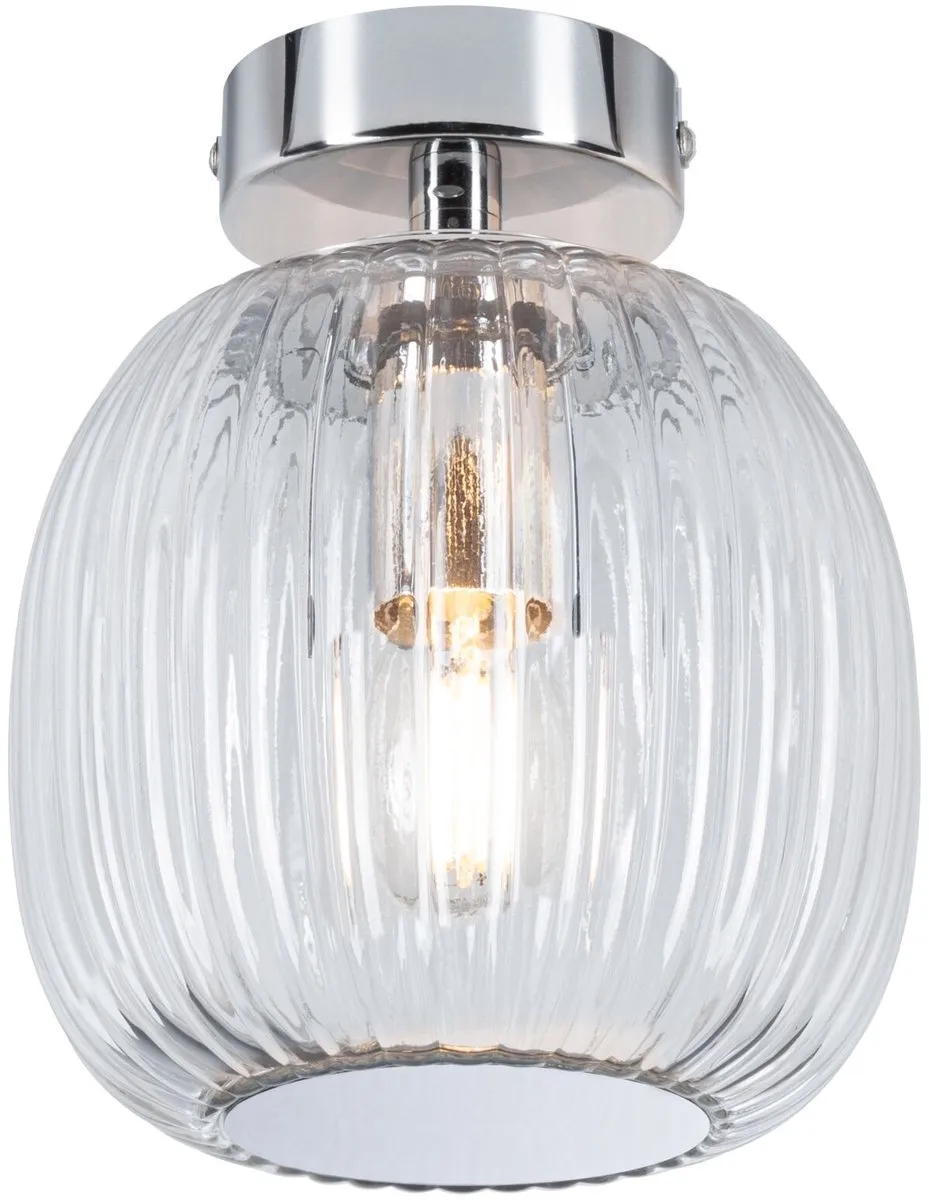 Paulmann Ruya LED Plafondlamp IP44 E14 - 15cm - Glas/Chroom