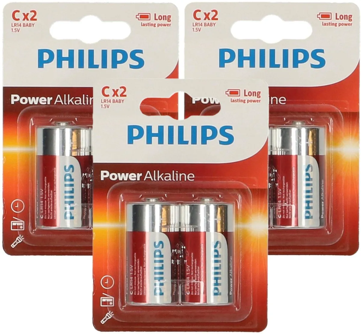 Philips LR14 C-cell Alkaline Batterijen - 6 Stuks
