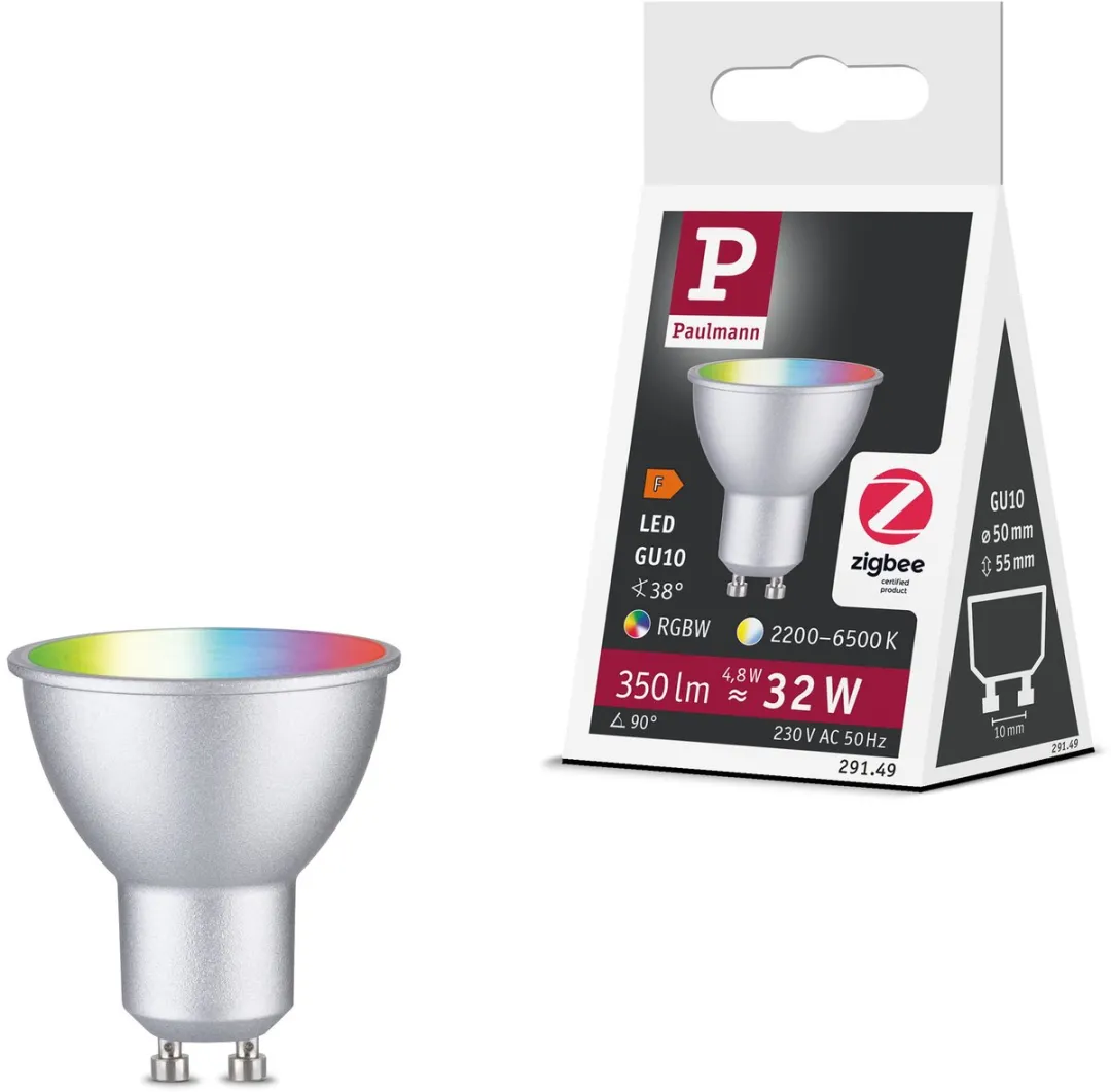 Paulmann Smart Home Zigbee 3.0 LED Reflector GU10 350lm RGBW - 4,8W - Mat Chroom