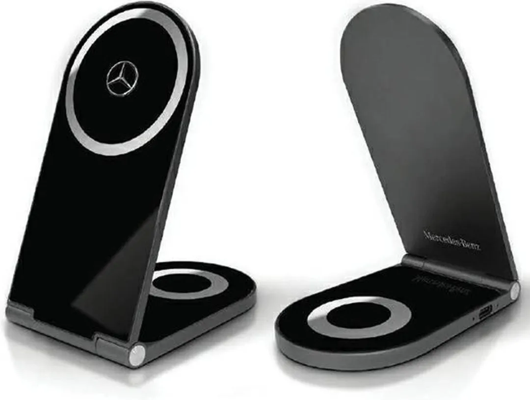 Mercedes Silver Star MagSafe 2w1 15W Lader - Zwart