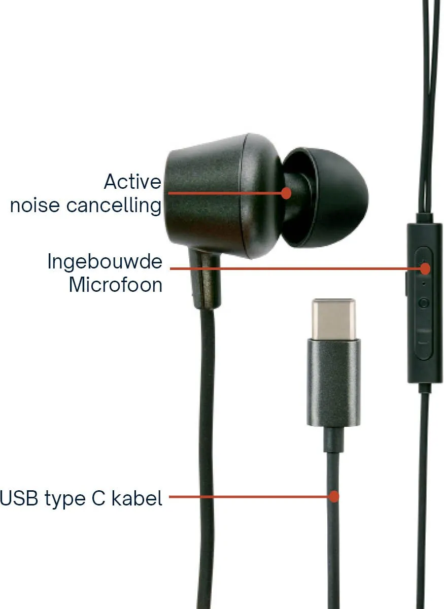 Grundig MEGREL5660/0038 Oortjes USB-C - Zwart