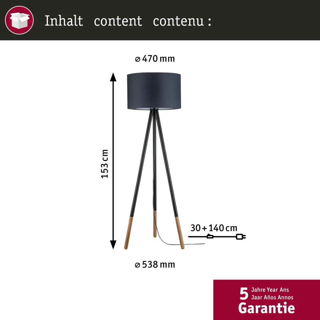 Paulmann Neordic Staande Lamp Rurik E27 - Grijs - afbeelding 6 van 6