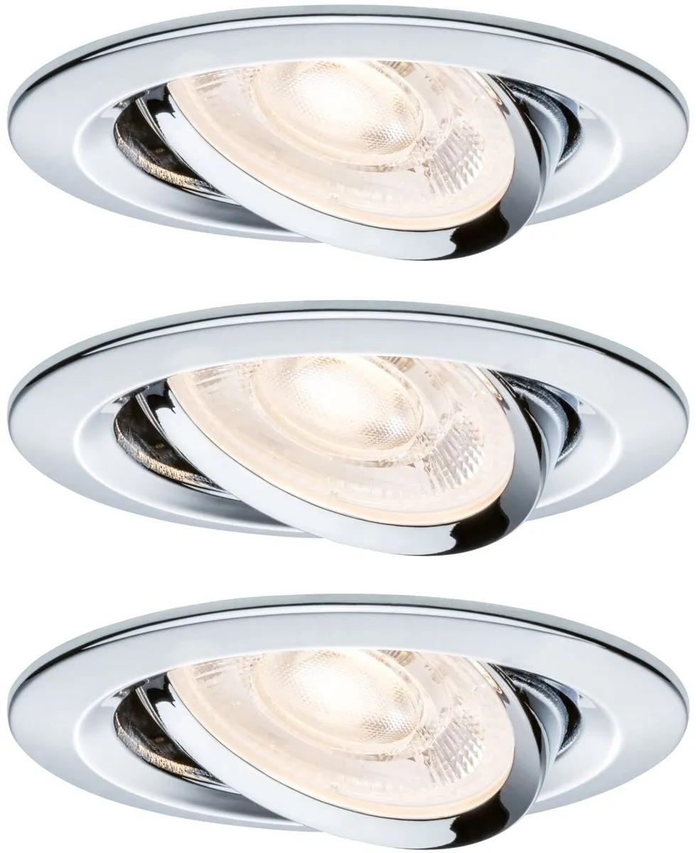 Paulmann Nova GU10 Flat LED-inbouwlamp 3x4,9W 550lm 2700K - Chroom