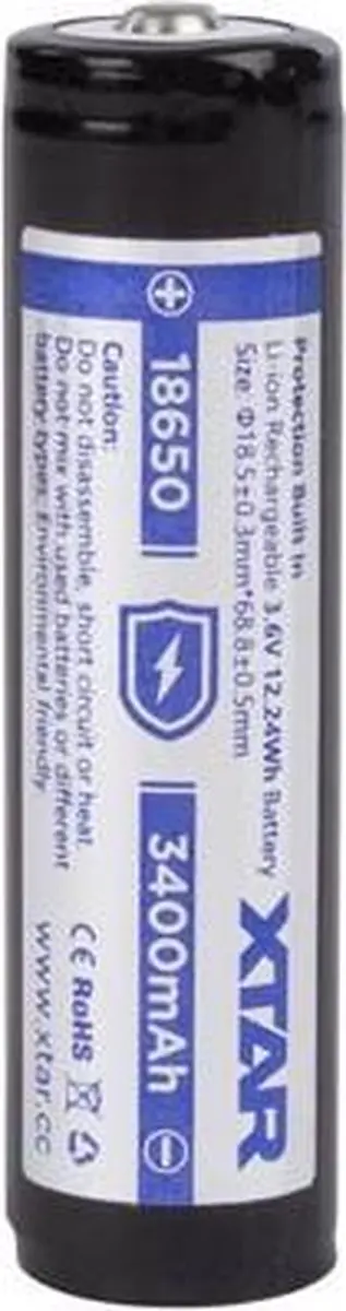 Xtar ICR18650-34 Oplaadbare Li-ion Batterij 18650 3400mAh