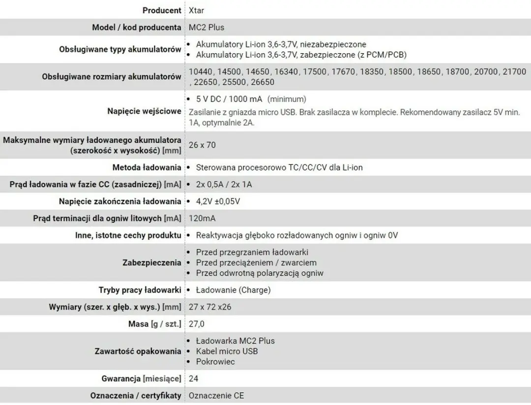 Xtar MC2+ Batterijlader - 2 Slots - Zwart - afbeelding 6 van 6
