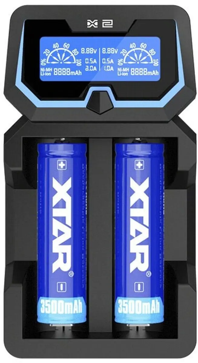 Xtar X2 Batterijlader 18650/21700 - 2A - LCD - afbeelding 3 van 6