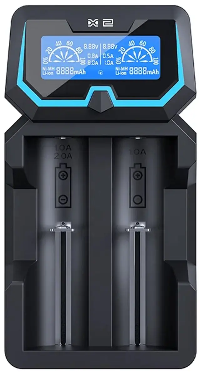 Xtar X2 Batterijlader 18650/21700 - 2A - LCD - afbeelding 6 van 6
