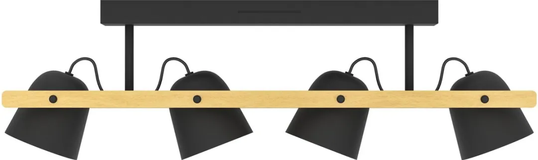 EGLO connect.z Hornwood-Z Plafondlamp 78cm - RGB & Wit - Zigbee - Zwart/Bruin
