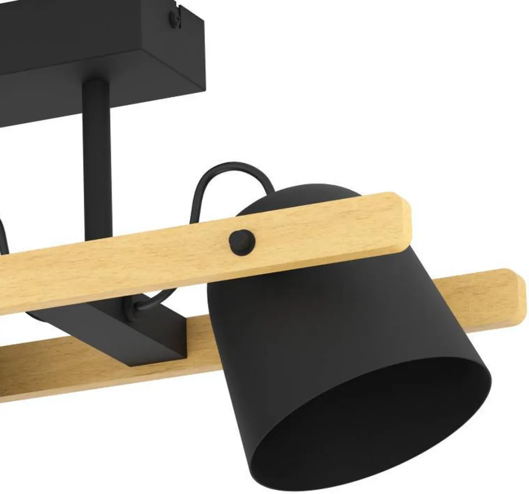 EGLO connect.z Hornwood-Z Plafondlamp 78cm - RGB & Wit - Zigbee - Zwart/Bruin