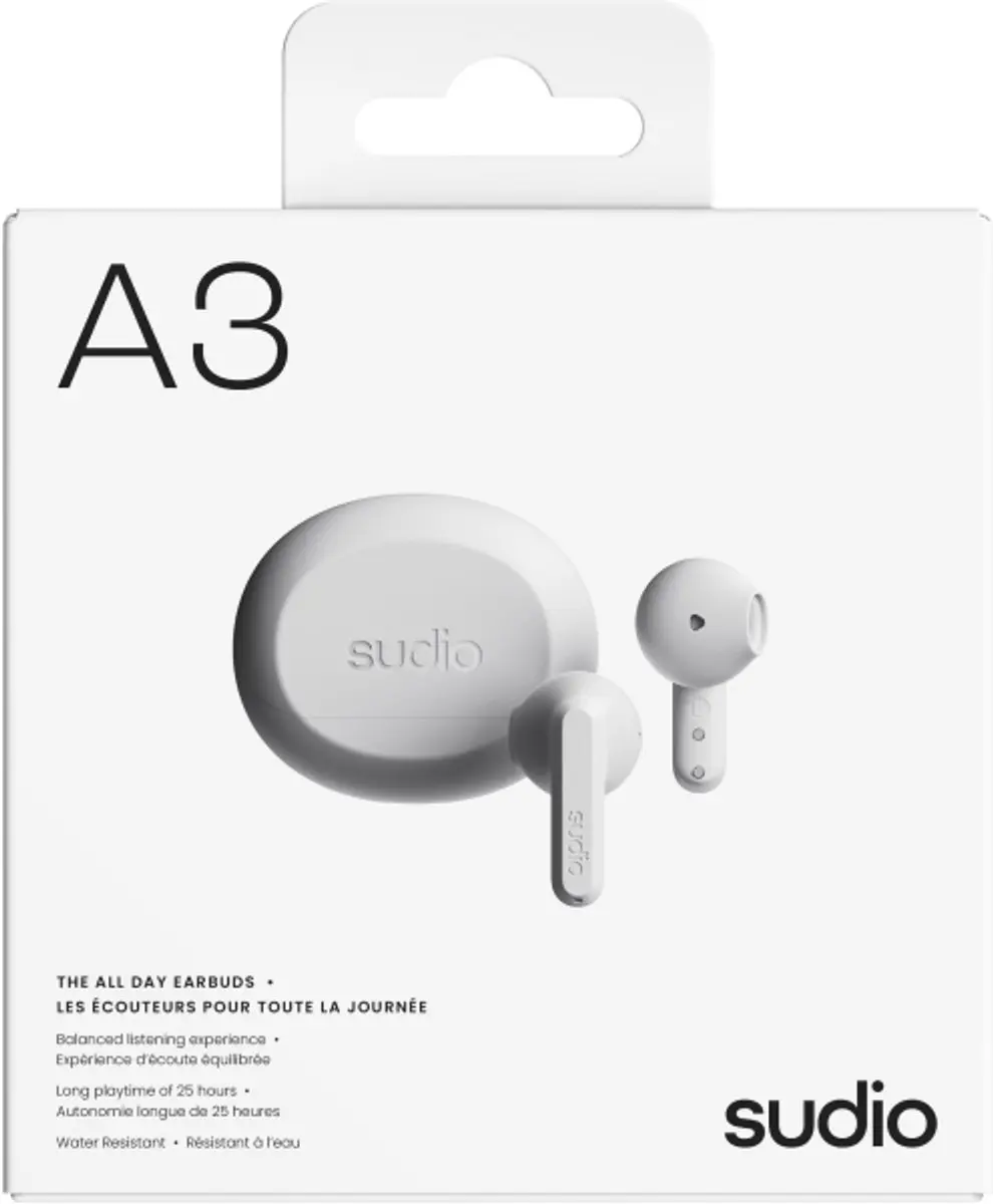 Sudio A3 True Wireless Koptelefoon - Wit - afbeelding 4 van 6