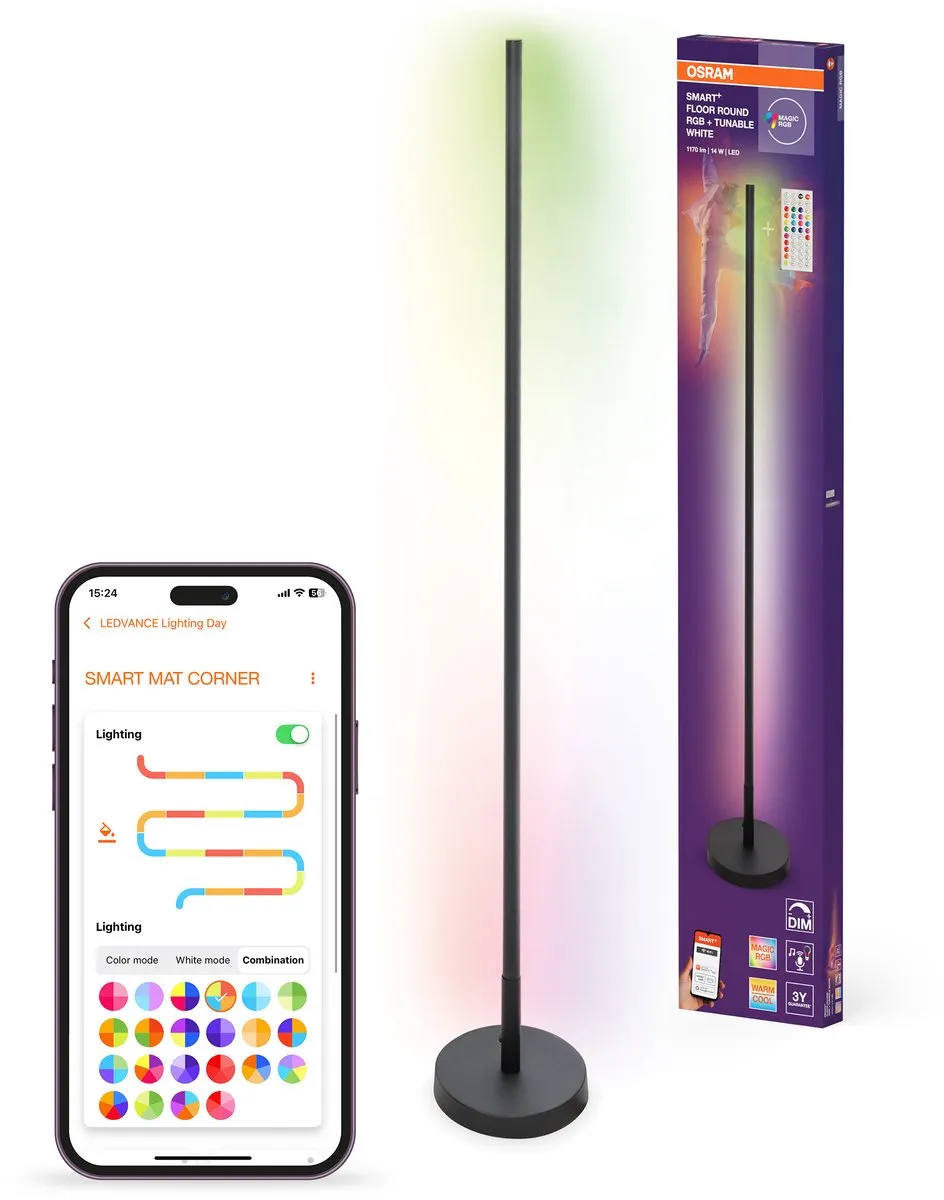Osram SMART+ WIFI LED Vloerlamp Zwart 14W - 1170lm