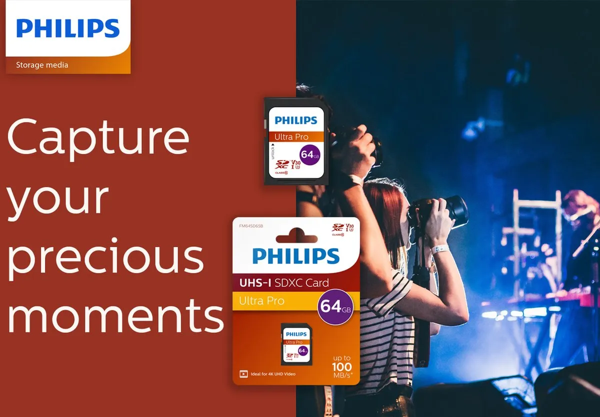 Philips FM64SD65B - SDXC kaart 64GB - Class 10 - UHS-I U3
