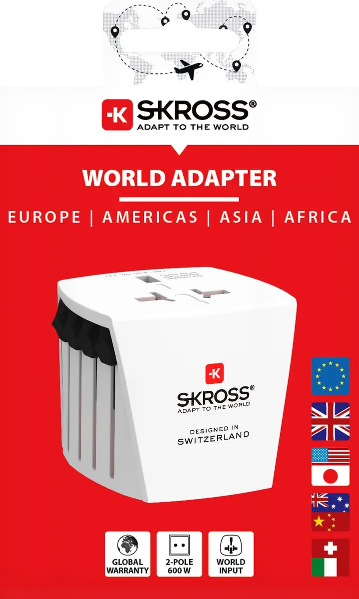 Skross MUV Micro 1.102500 Wereldreisadapter - Wit - afbeelding 6 van 6