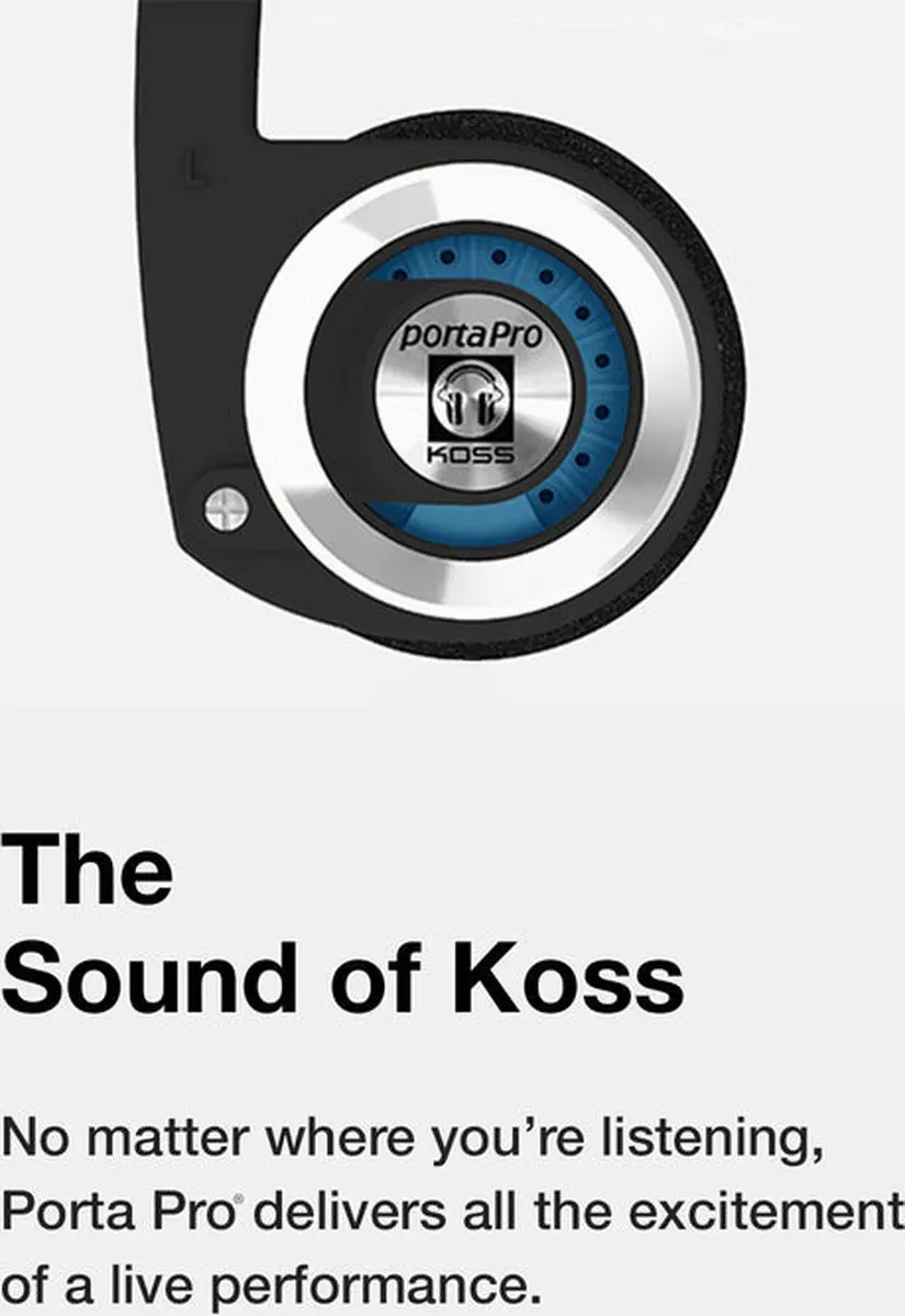 Koss Porta Pro On-Ear Hoofdtelefoon - Zwart - afbeelding 3 van 6