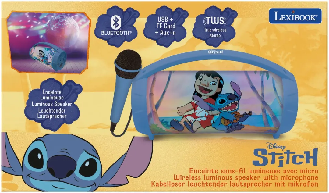 Lexibook Stitch BTP585DZ Bluetooth Lichtluidspreker - Blauw - afbeelding 3 van 6