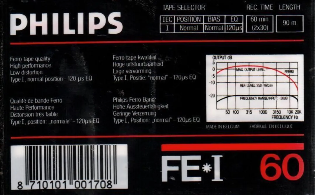 Philips Sound FE * I Audiocassette - 60 Min (2x30) - Zwart