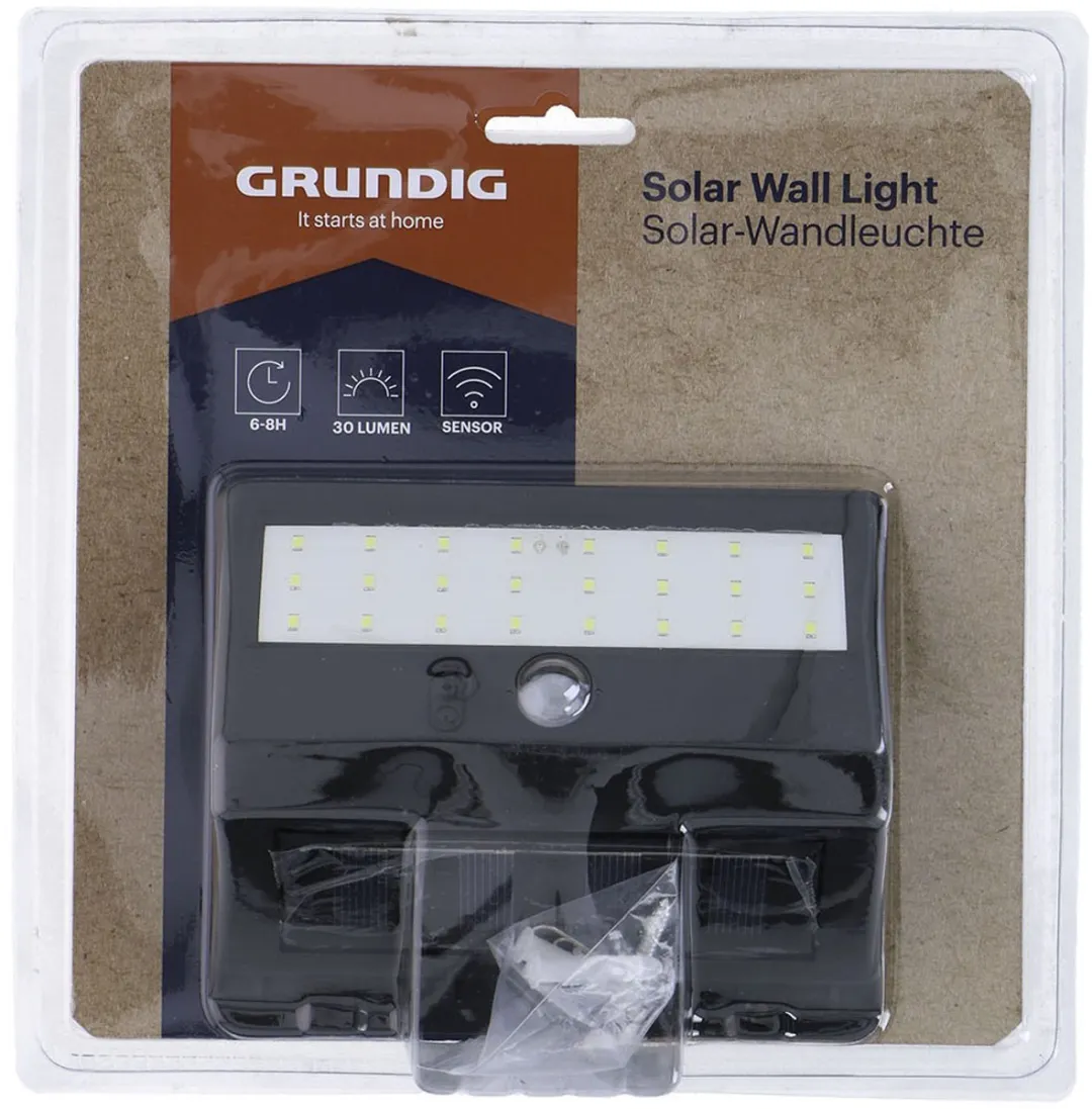Grundig Solar Wandlamp Zwart - Met Schemersensor