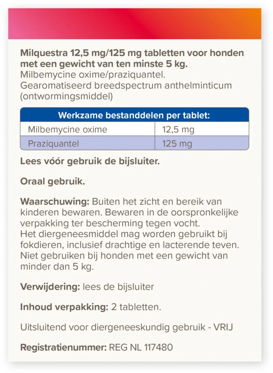 Beaphar Milquestra Ontworming Tabletten Hond 5-50kg - 4 Stuks