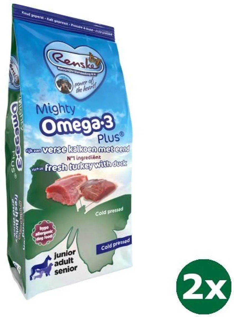 Renske Mighty Omega Plus Kalkoen/Eend Hondenvoer 24kg