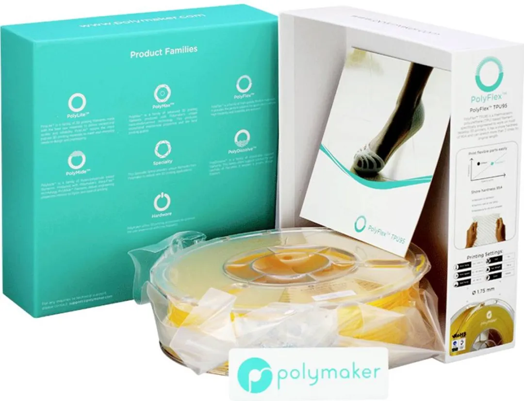 Polymaker PolyFlex TPU-95A Filament 1.75mm - 750g Geel