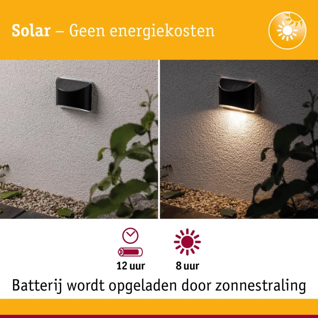 Paulmann Solar LED-padverlichting Elliot IP44 3000K - 5lm Antraciet