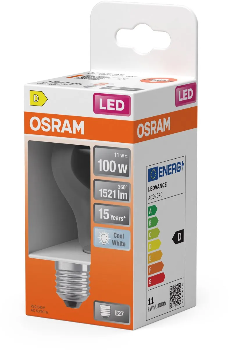 Osram LED-lamp E27 11W Koelwit - 4000K - Helder