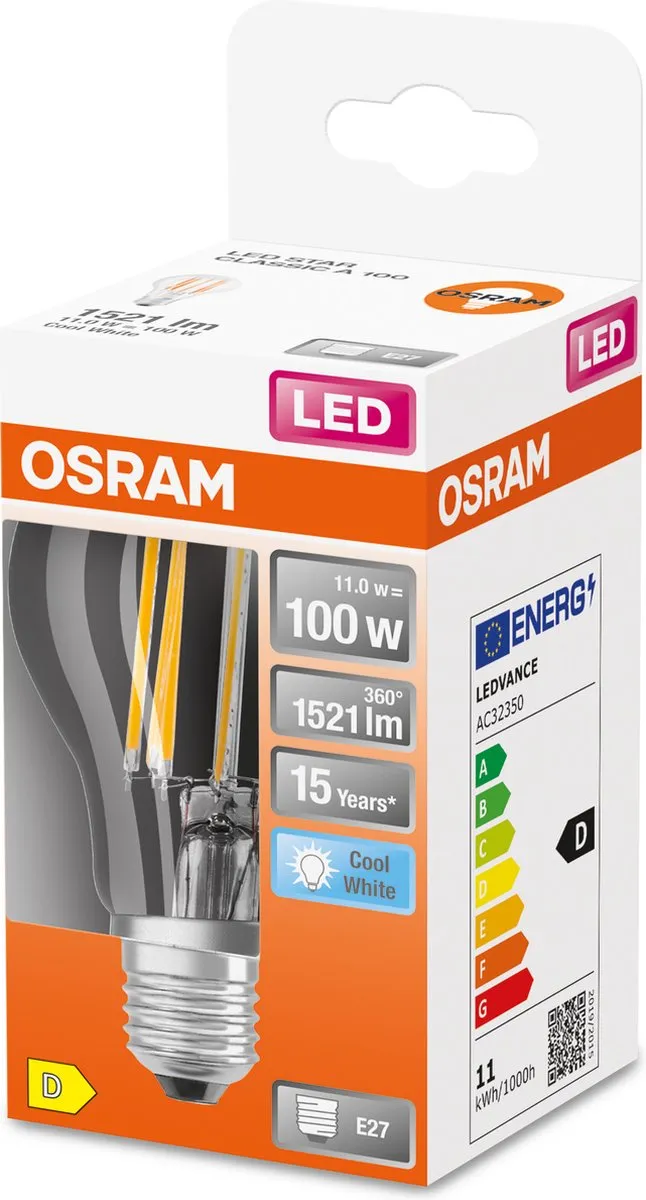 Osram LED-lamp E27 11W Koelwit - 4000K - Helder - afbeelding 6 van 6